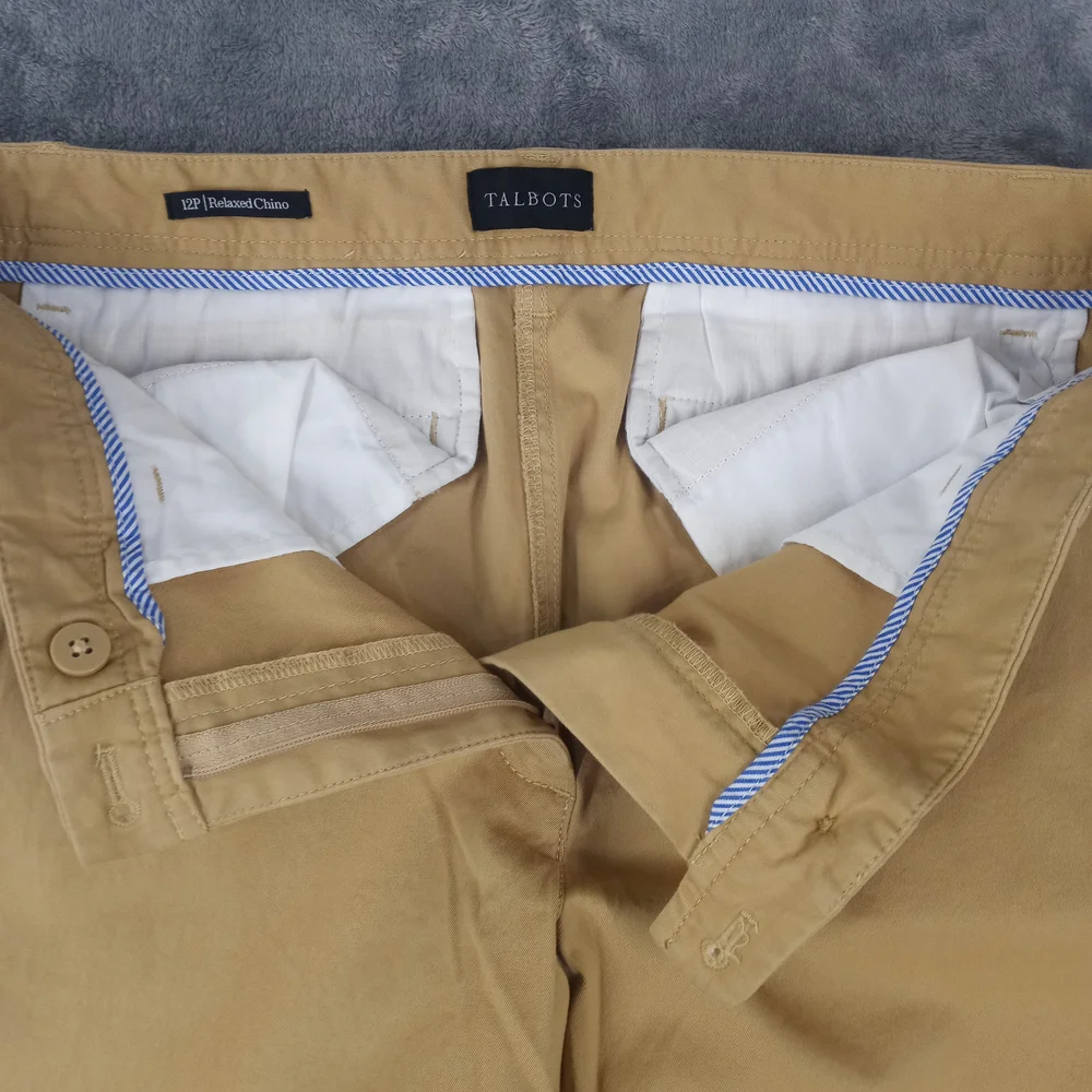 Talbots Women's  Straight Relaxed Chinos in Khakis Pants Size 12p - Picture 6 of 16